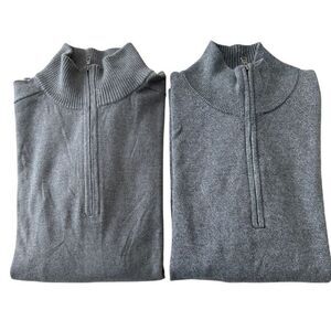 Banana Republic Silk Cashmere Quarter‎ Zip Mock Neck Sweater Pullover Mens XL